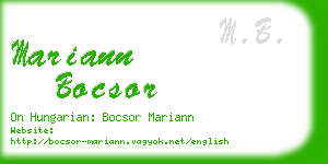 mariann bocsor business card